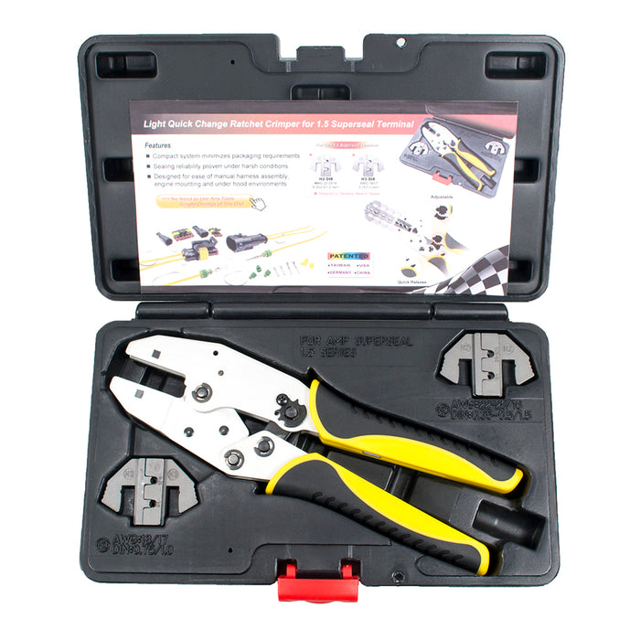 HT-2120 - Superseal Connector Terminal Ratcheting Crimping Tool- Includes 2 Dies