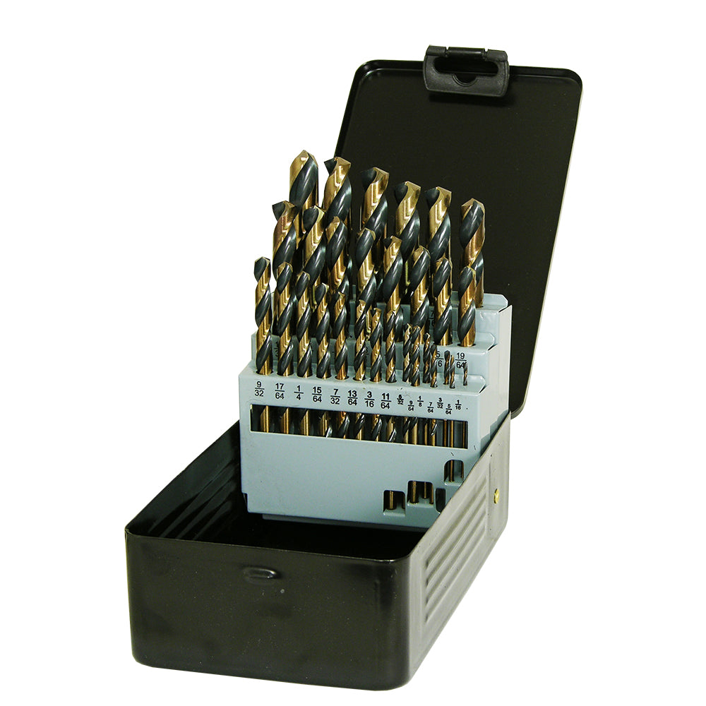 BLACK AND GOLD METAL DRILL BITS