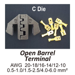 HT-2131-C Crimping Tool Die - C Die for Open Barrel Terminals AWG 20-18/16-14/12-10