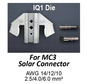 HT-2130-IQ1 Crimping Tool Die - IQ1 Die for MC3 Solar Connectors AWG 14/12/10